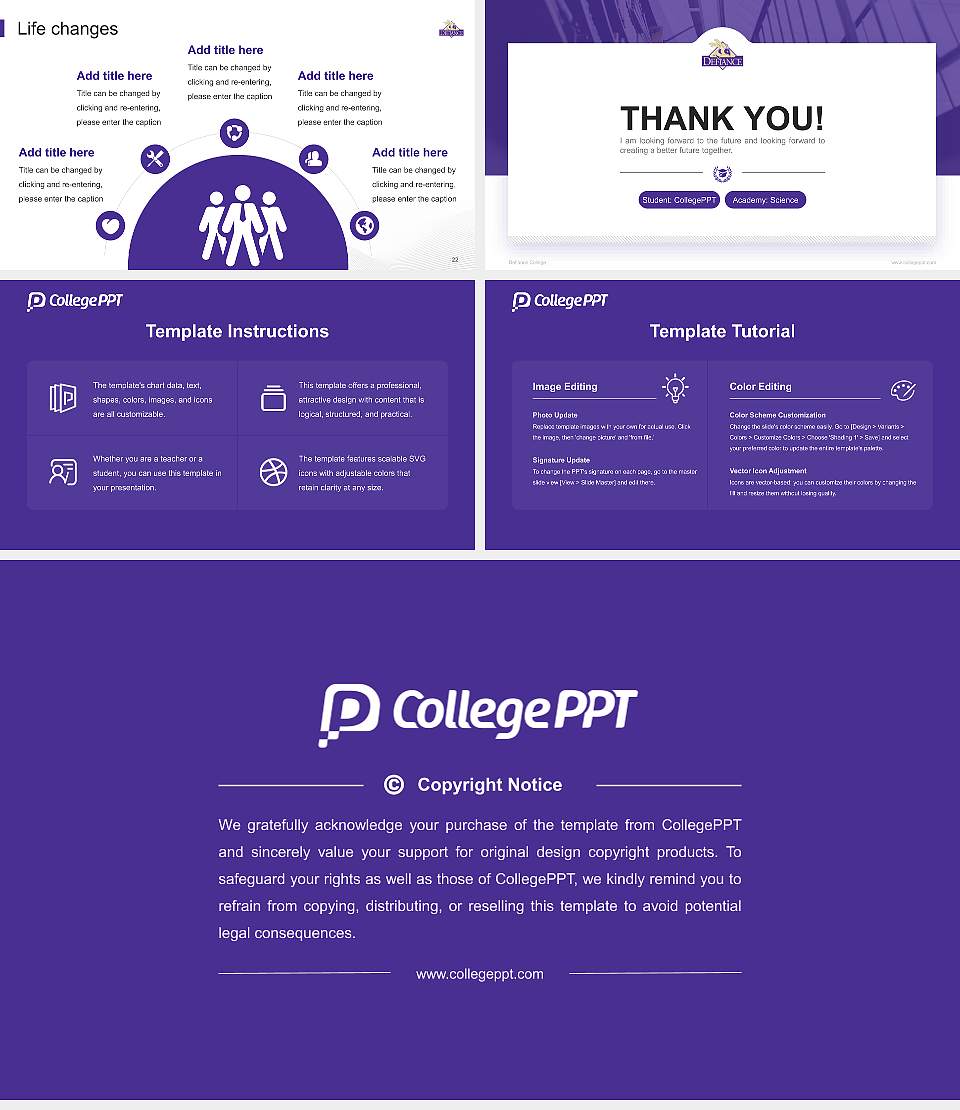 Defiance College National Scholarship Defense PPT Template16:9 ratio PPT effect preview image4