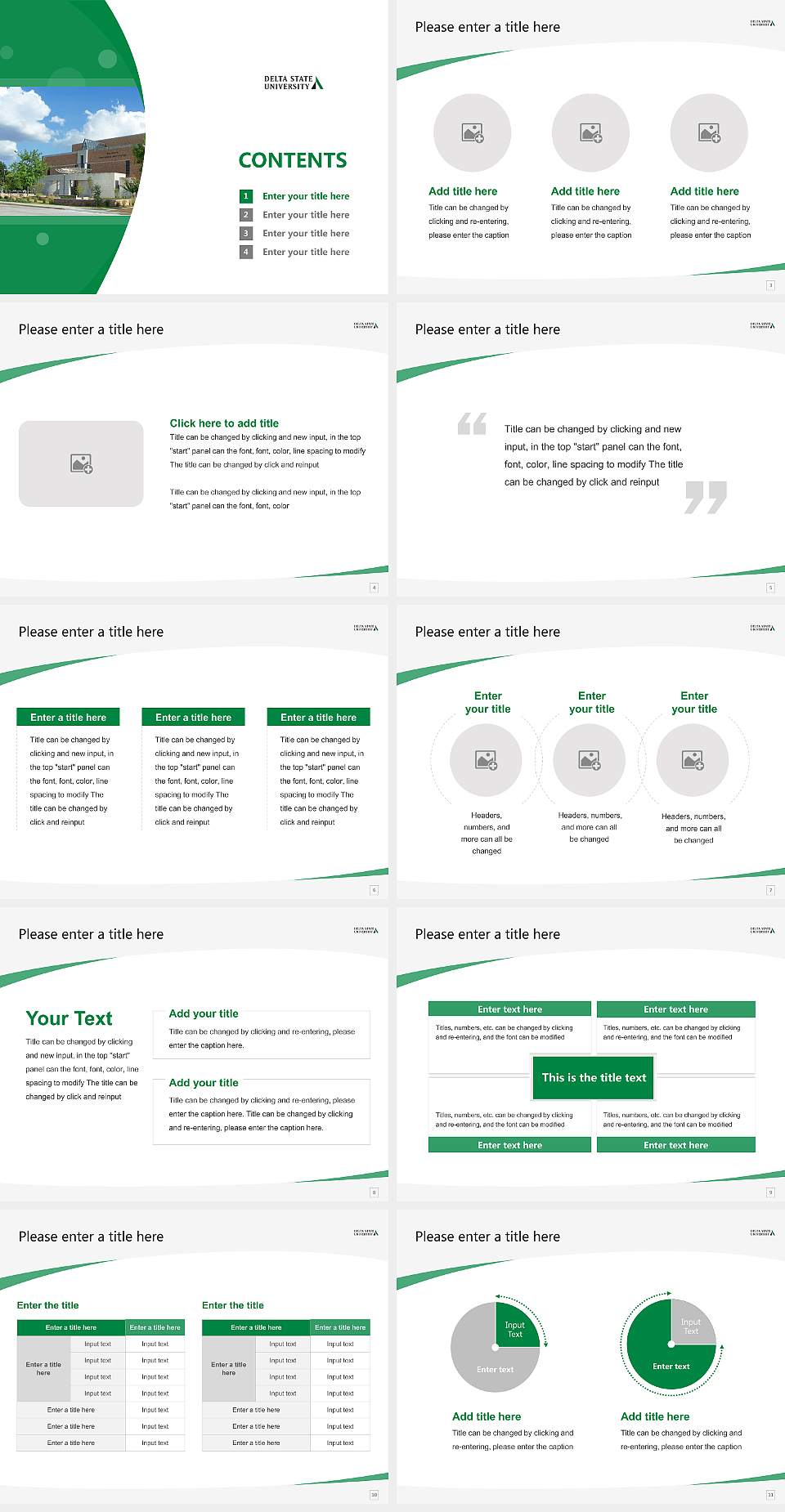 Delta State University Course/Courseware Creation PPT Template4:3 ratio PPT effect preview image2