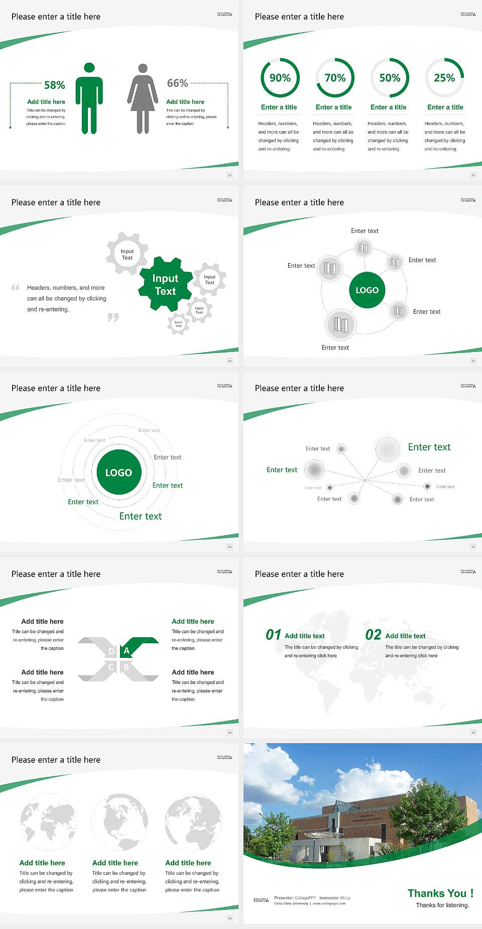 Delta State University Course/Courseware Creation PPT Template4:3 ratio PPT effect preview image4