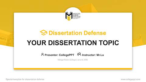Medgar Evers College Graduation Thesis Defense PPT Template