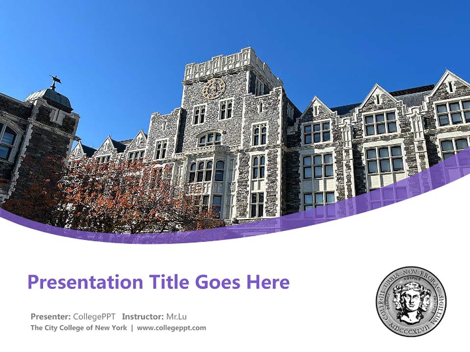 The City College of New York Course/Courseware Creation PPT Template4:3 ratio PPT effect preview image5