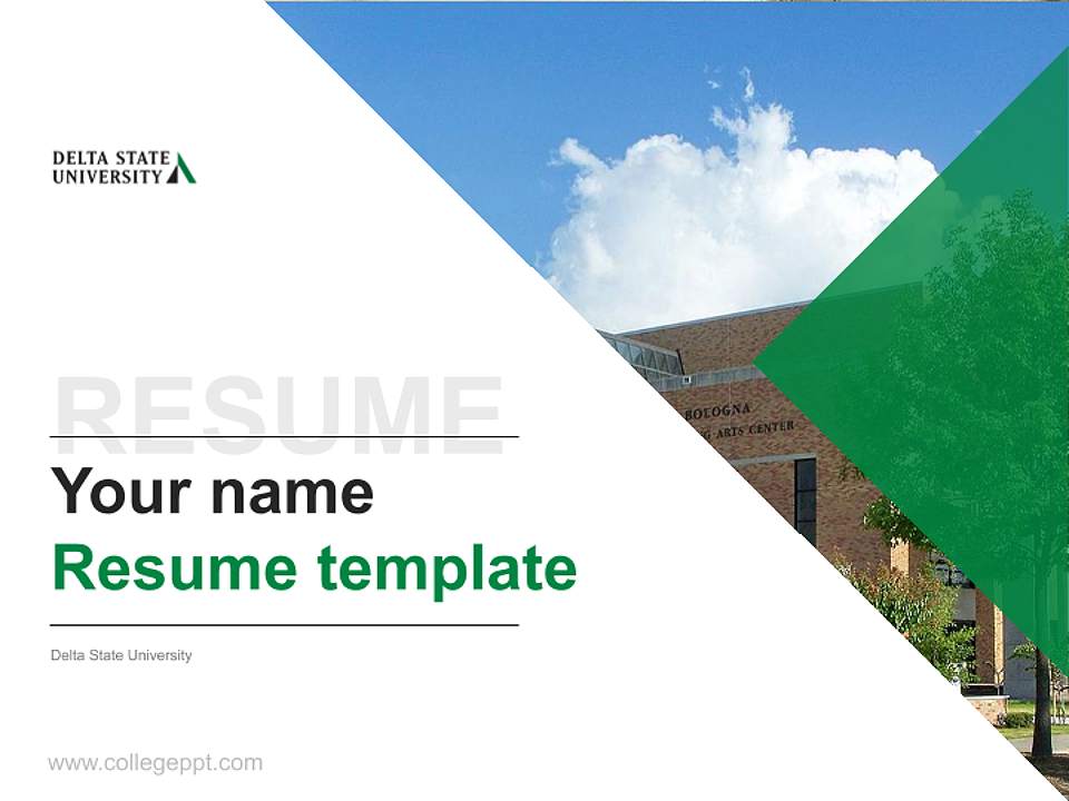 Delta State University Resume PPT Template4:3 ratio PPT effect preview image5