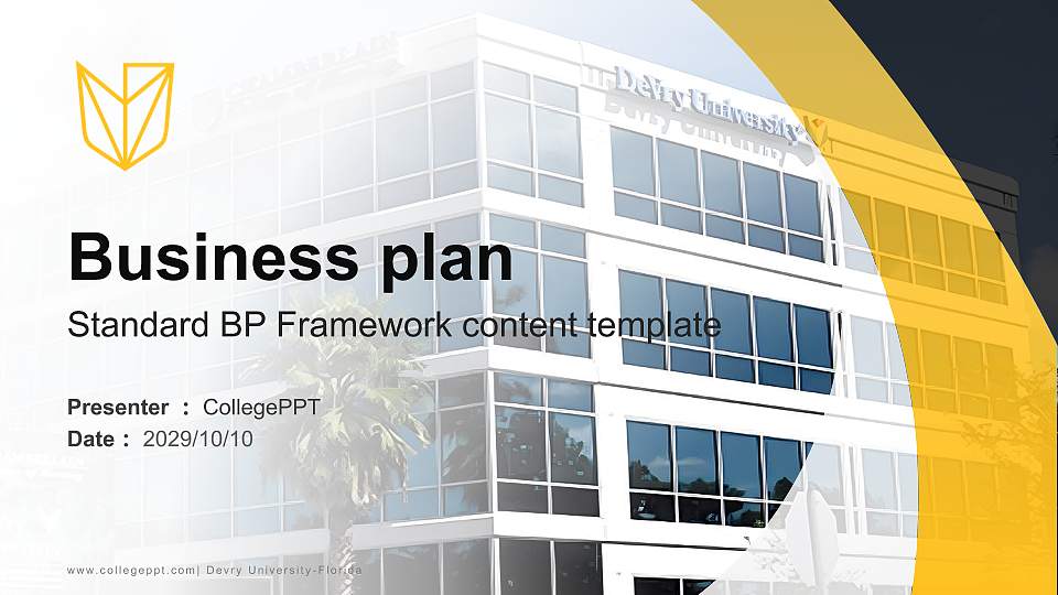 Devry University-Florida Competition/Entrepreneurship Contest PPT Template16:9 ratio PPT effect preview image