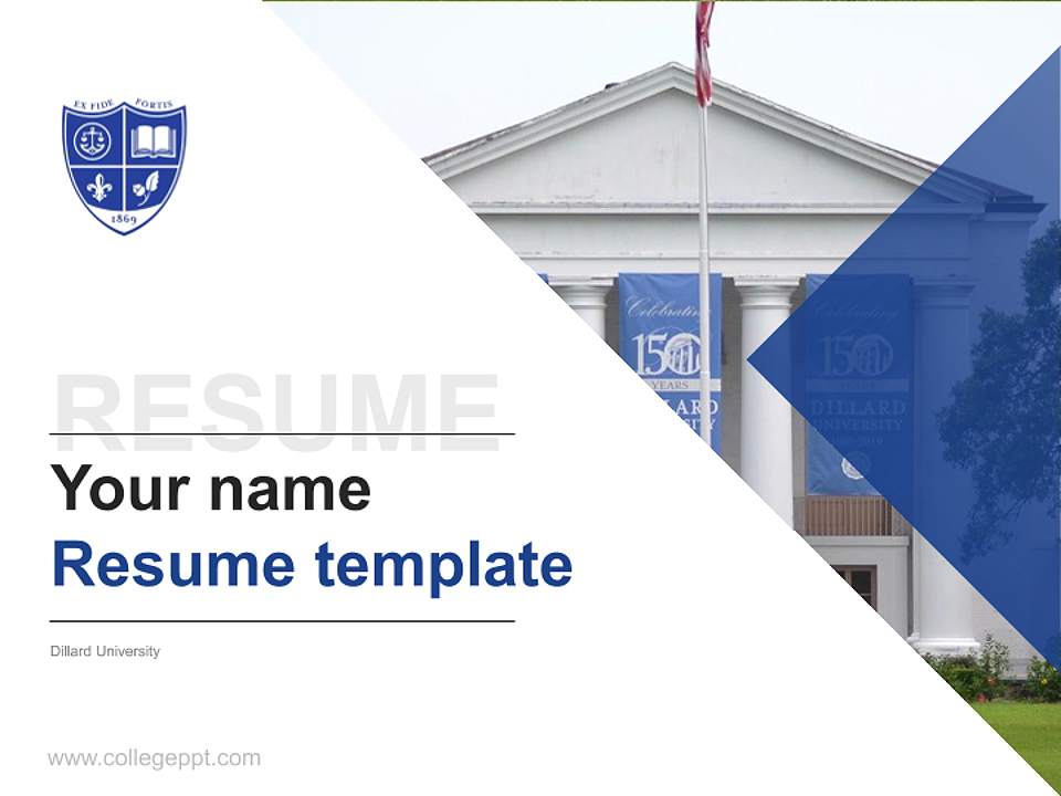 Dillard University Resume PPT Template4:3 ratio PPT effect preview image5