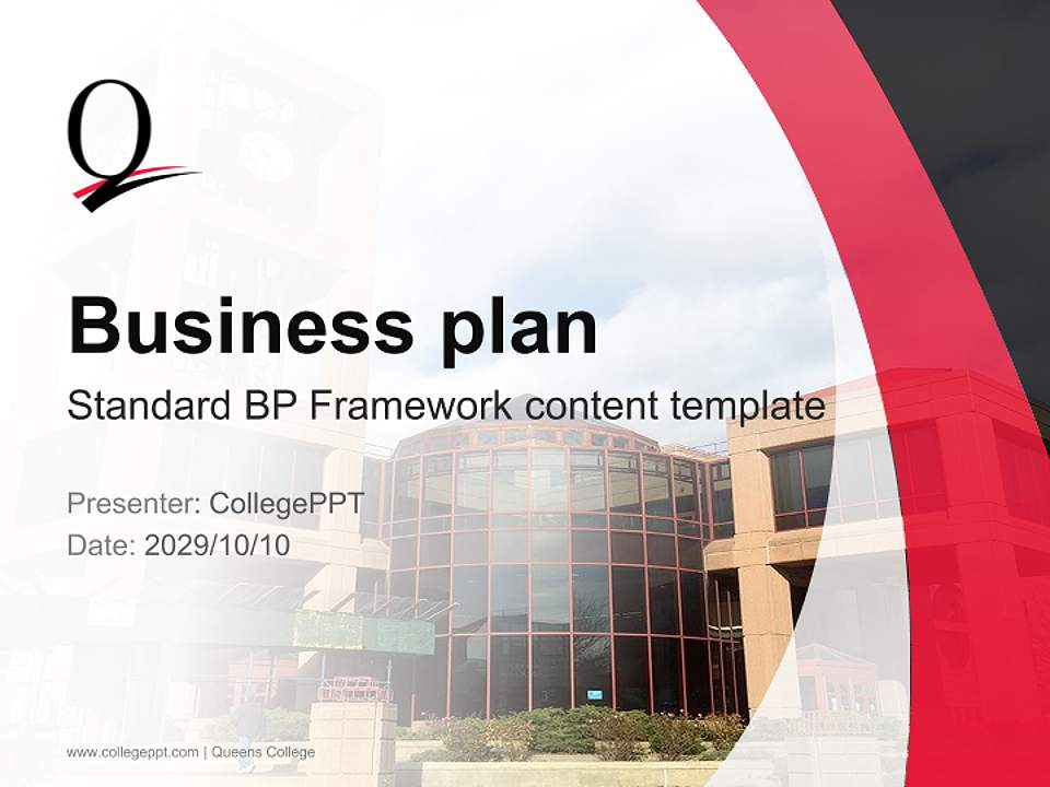 Queens College Competition/Entrepreneurship Contest PPT Template4:3 ratio PPT effect preview image9