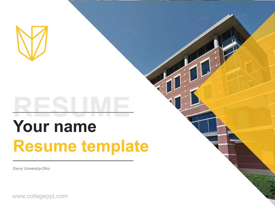 Devry University-Ohio Resume PPT Template4:3 ratio PPT effect preview image5