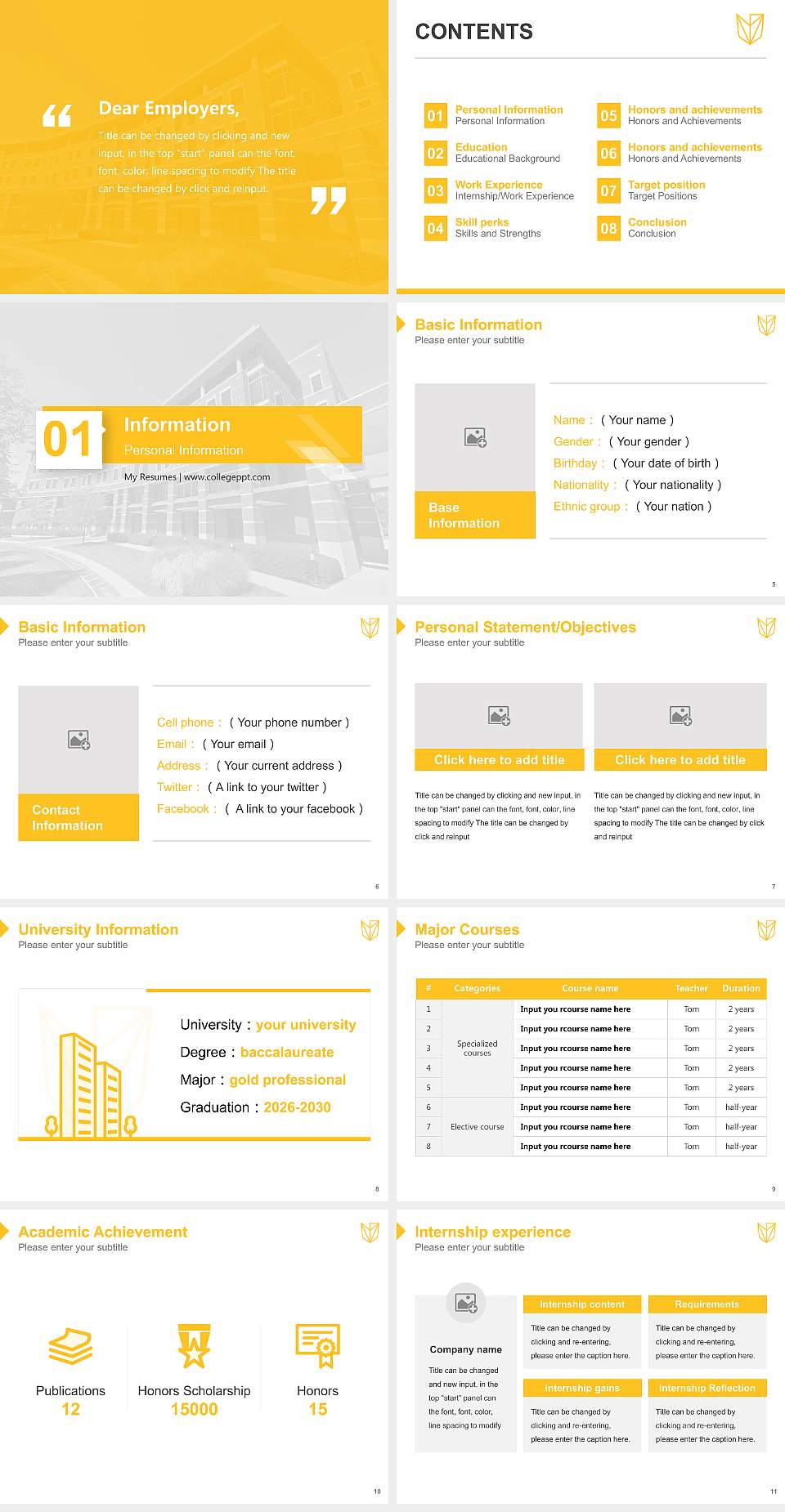 Devry University-Ohio Resume PPT Template4:3 ratio PPT effect preview image2