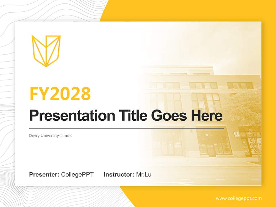 Devry University-Illinois Academic Presentation/Research Findings Report PPT Template4:3 ratio PPT effect preview image5