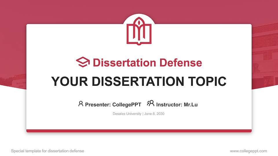 Desales University Graduation Thesis Defense PPT Template16:9 ratio PPT effect preview image