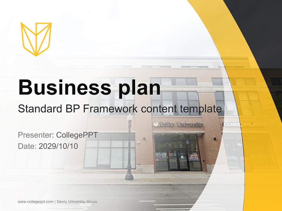 Devry University-Illinois Competition/Entrepreneurship Contest PPT Template4:3 ratio PPT effect preview image9