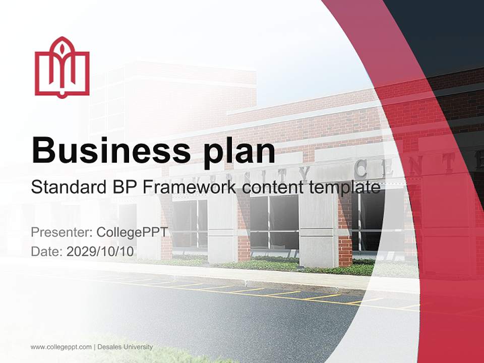 Desales University Competition/Entrepreneurship Contest PPT Template4:3 ratio PPT effect preview image9