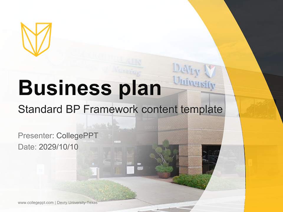 Devry University-Texas Competition/Entrepreneurship Contest PPT Template4:3 ratio PPT effect preview image9