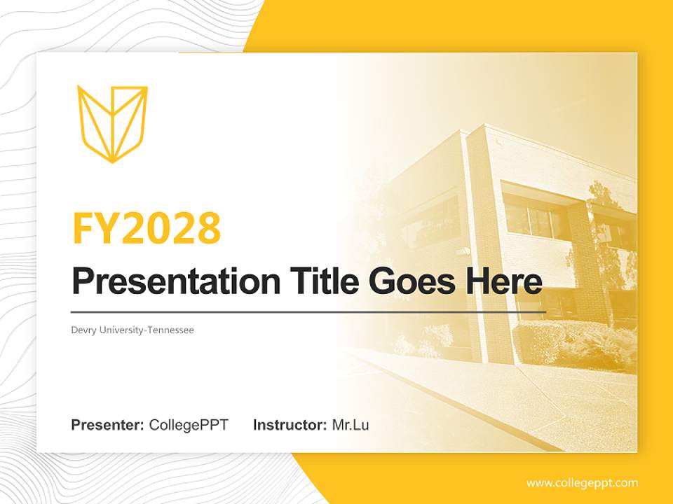 Devry University-Tennessee Academic Presentation/Research Findings Report PPT Template4:3 ratio PPT effect preview image5