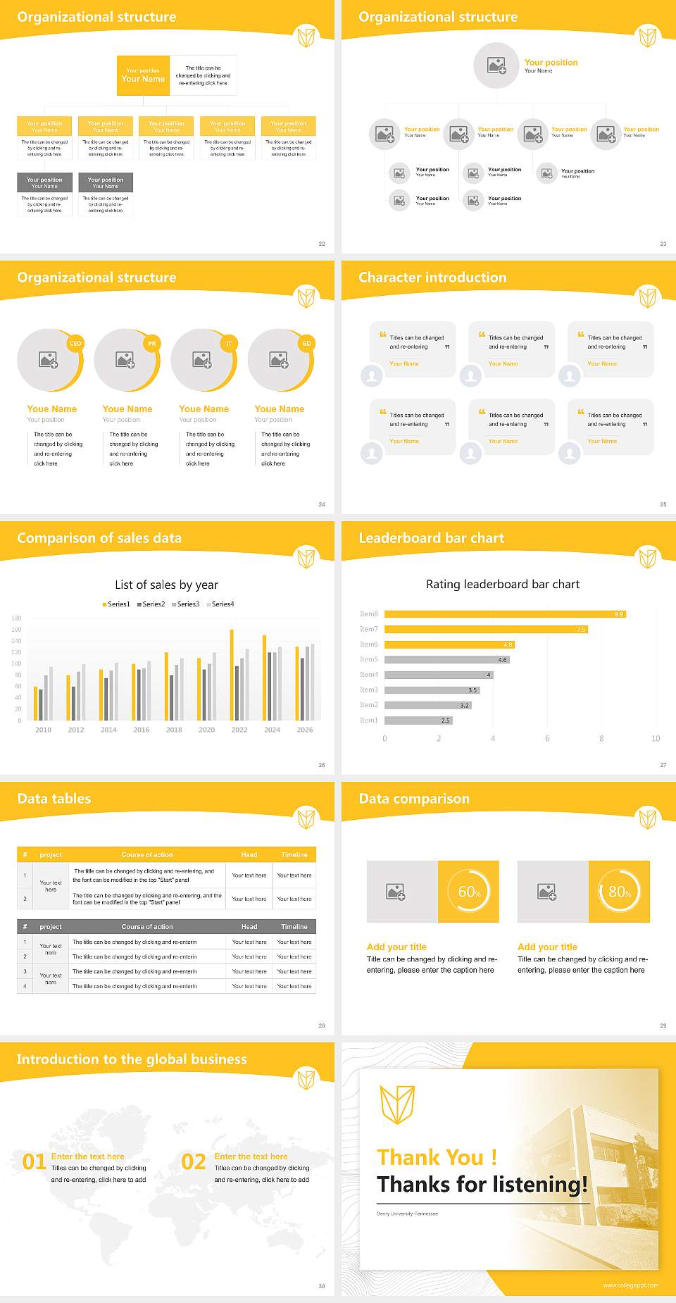Devry University-Tennessee Academic Presentation/Research Findings Report PPT Template4:3 ratio PPT effect preview image4