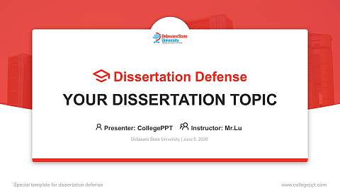 Delaware State University Graduation Thesis Defense PPT Template