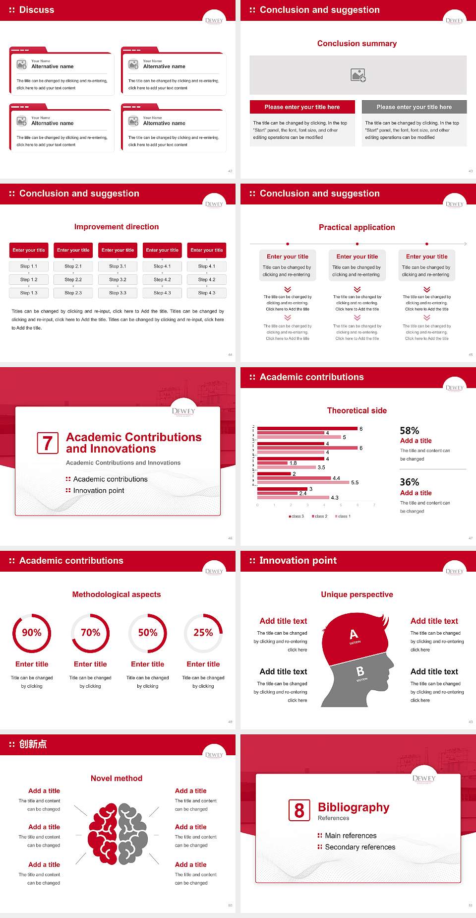 Dewey University-Hato Rey Graduation Thesis Defense PPT Template4:3 ratio PPT effect preview image6
