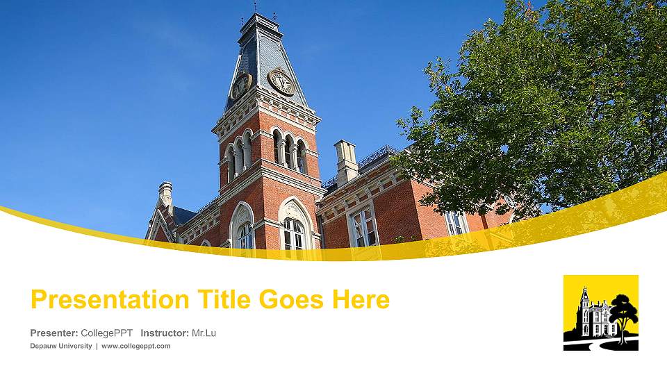 Depauw University Course/Courseware Creation PPT Template16:9 ratio PPT effect preview image