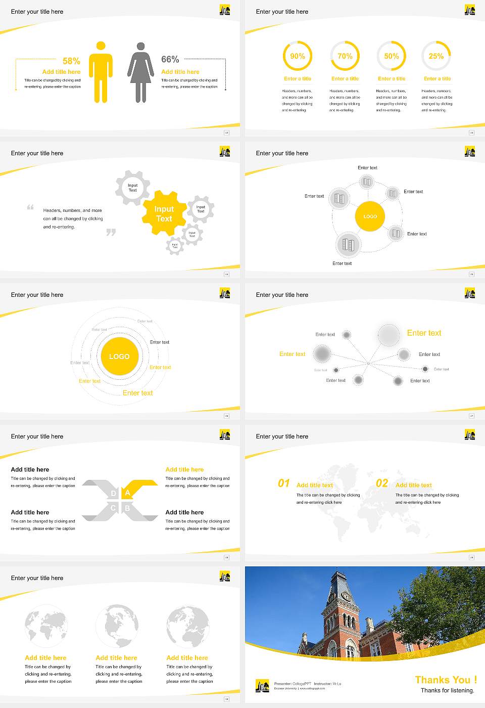Depauw University Course/Courseware Creation PPT Template16:9 ratio PPT effect preview image4