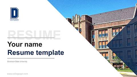 Dickinson State University Resume PPT Template