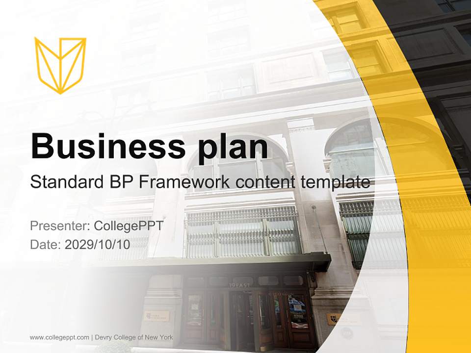 Devry College of New York Competition/Entrepreneurship Contest PPT Template4:3 ratio PPT effect preview image9