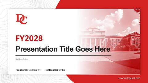Davidson College Academic Presentation/Research Findings Report PPT Template