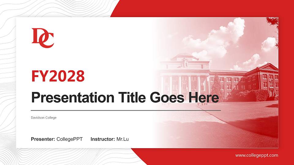 Davidson College Academic Presentation/Research Findings Report PPT Template16:9 ratio PPT effect preview image