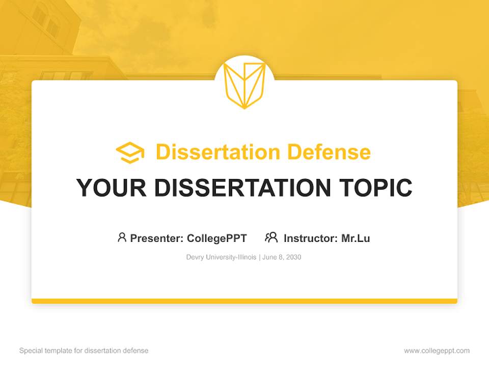 Devry University-Illinois Graduation Thesis Defense PPT Template4:3 ratio PPT effect preview image7