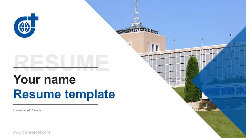 Divine Word College Resume PPT Template16:9 ratio PPT effect preview image