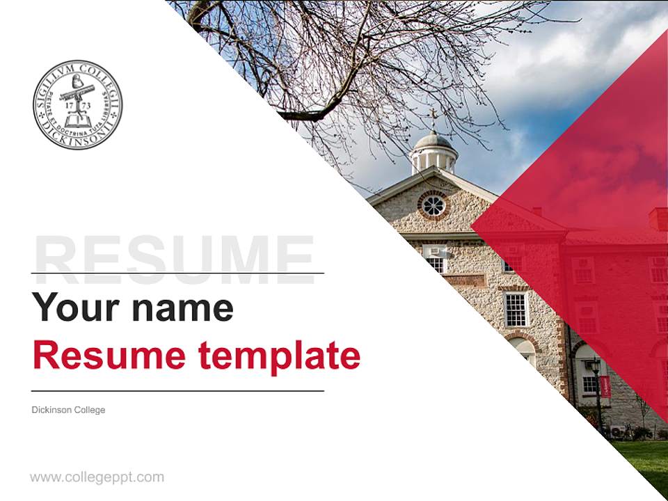 Dickinson College Resume PPT Template4:3 ratio PPT effect preview image5