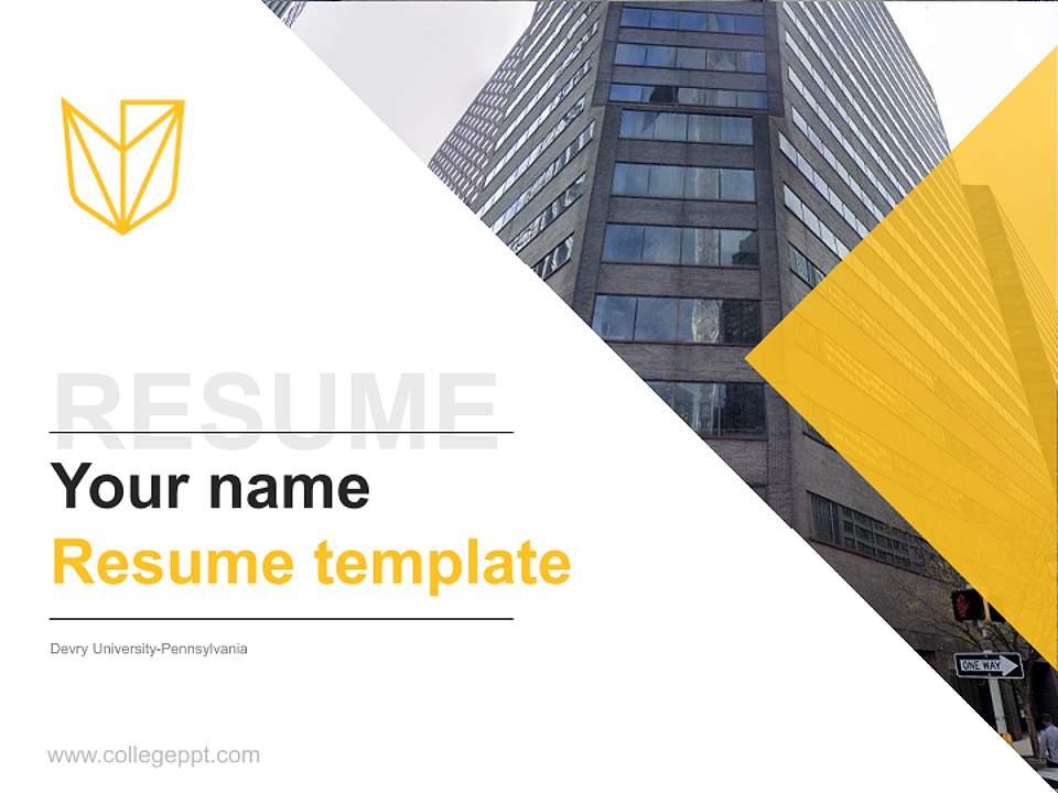 Devry University-Pennsylvania Resume PPT Template4:3 ratio PPT effect preview image5