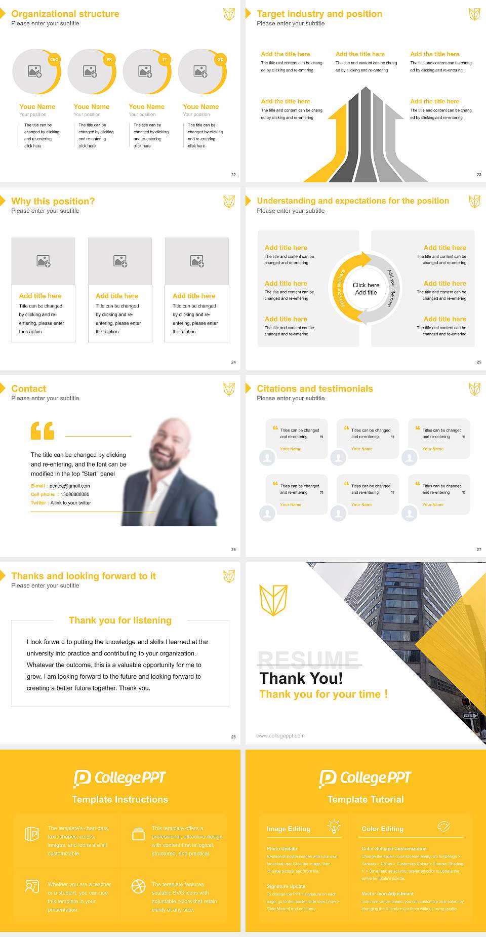 Devry University-Pennsylvania Resume PPT Template4:3 ratio PPT effect preview image4