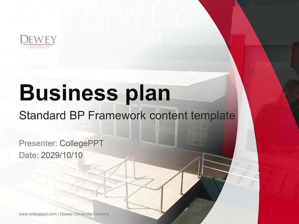 Dewey University-Carolina Competition/Entrepreneurship Contest PPT Template4:3 ratio PPT effect preview image9