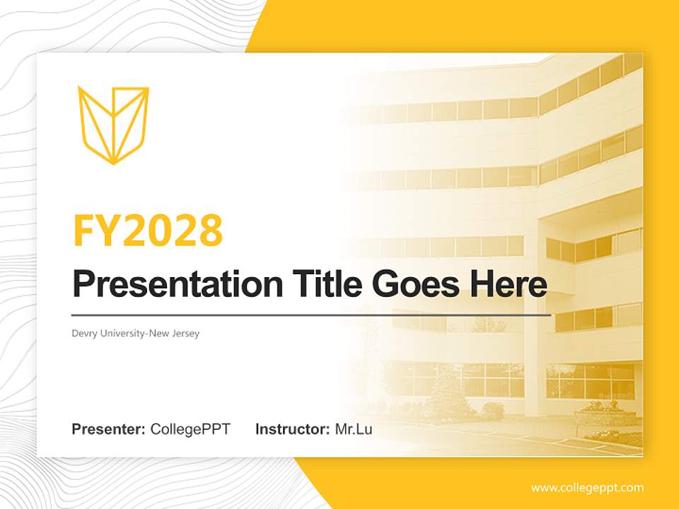 Devry University-New Jersey Academic Presentation/Research Findings Report PPT Template4:3 ratio PPT effect preview image5