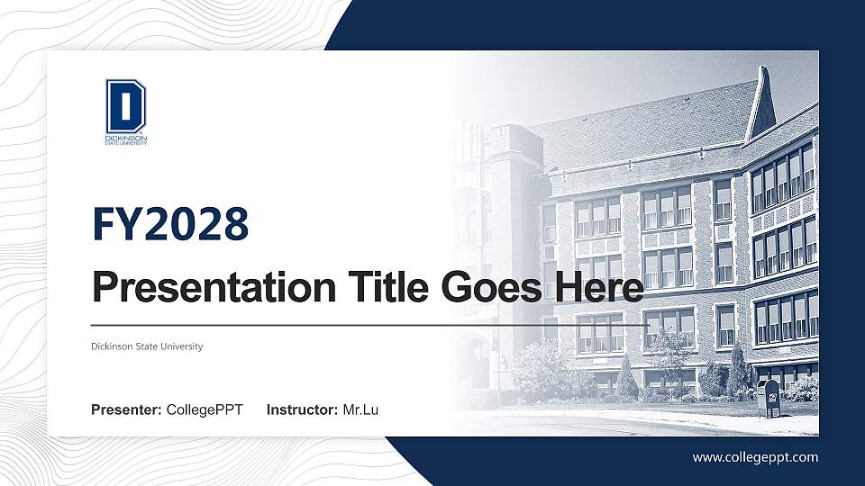 Dickinson State University Academic Presentation/Research Findings Report PPT Template16:9 ratio PPT effect preview image