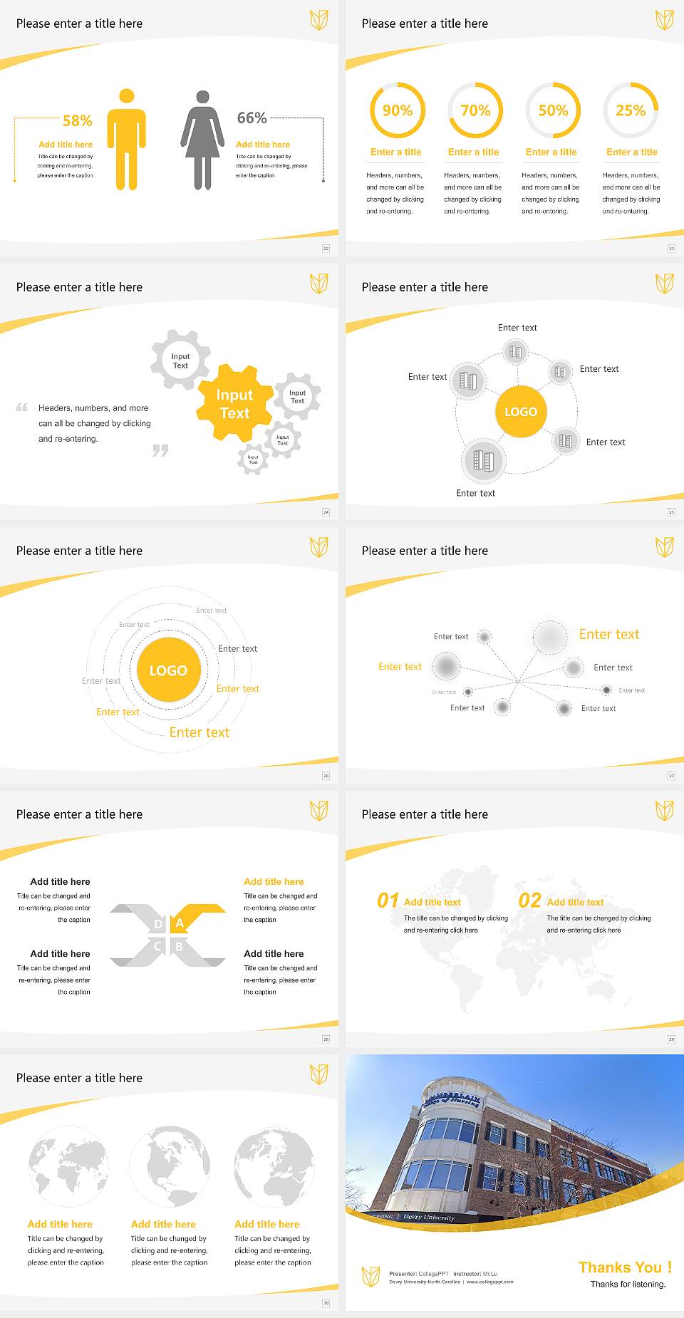 Devry University-North Carolina Course/Courseware Creation PPT Template4:3 ratio PPT effect preview image4