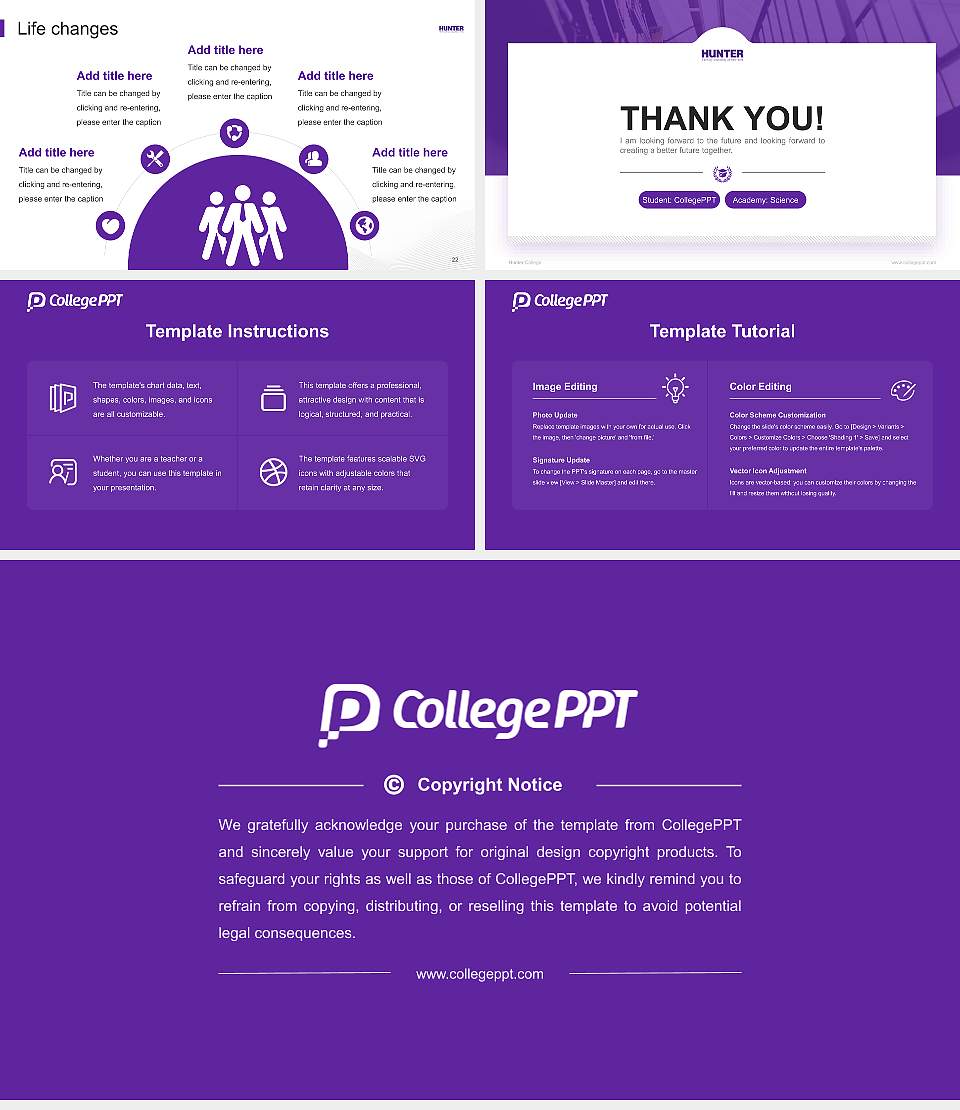 Hunter College National Scholarship Defense PPT Template16:9 ratio PPT effect preview image4