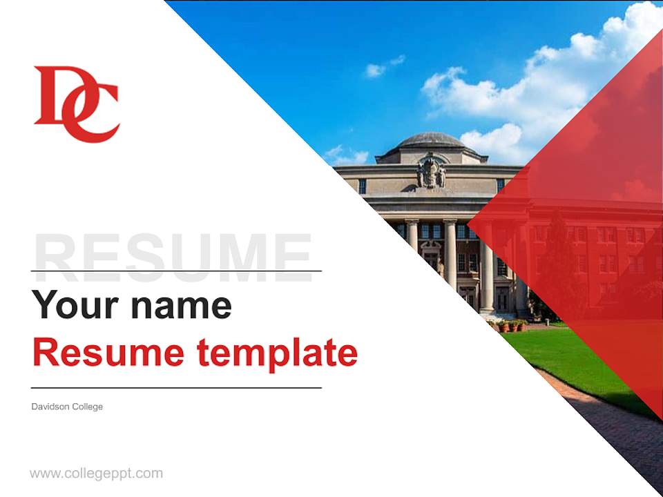 Davidson College Resume PPT Template4:3 ratio PPT effect preview image5