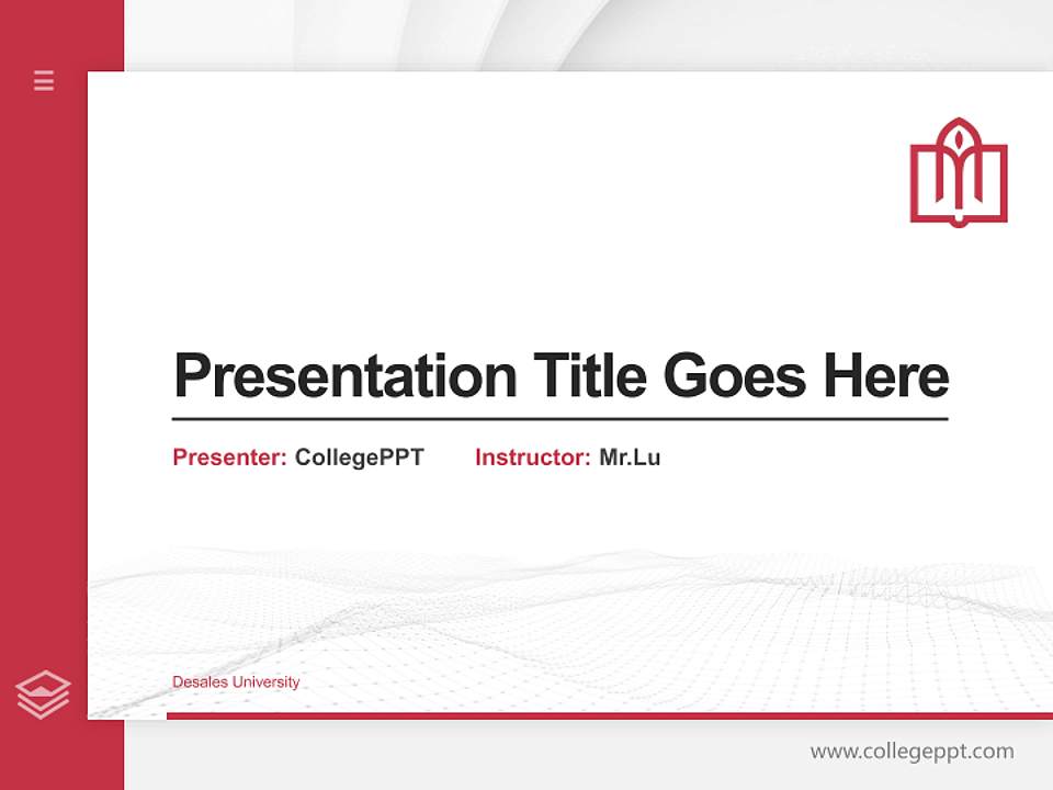 Desales University Thesis Proposal/Graduation Defense PPT Template4:3 ratio PPT effect preview image5