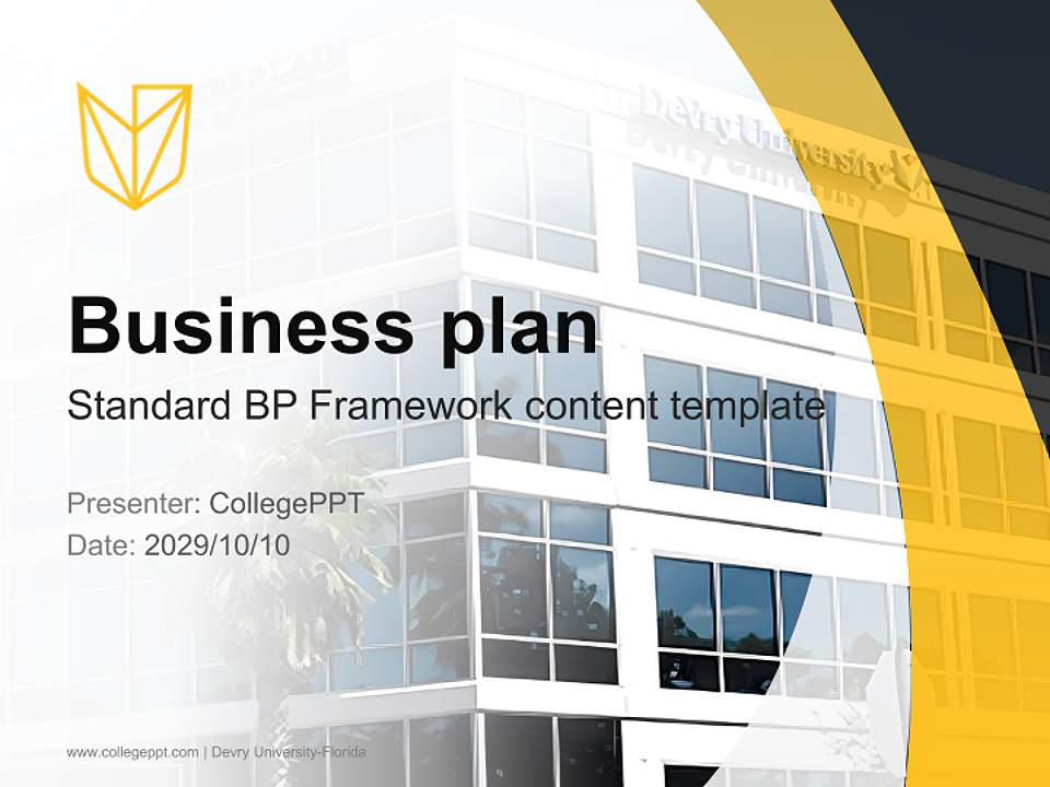 Devry University-Florida Competition/Entrepreneurship Contest PPT Template4:3 ratio PPT effect preview image9