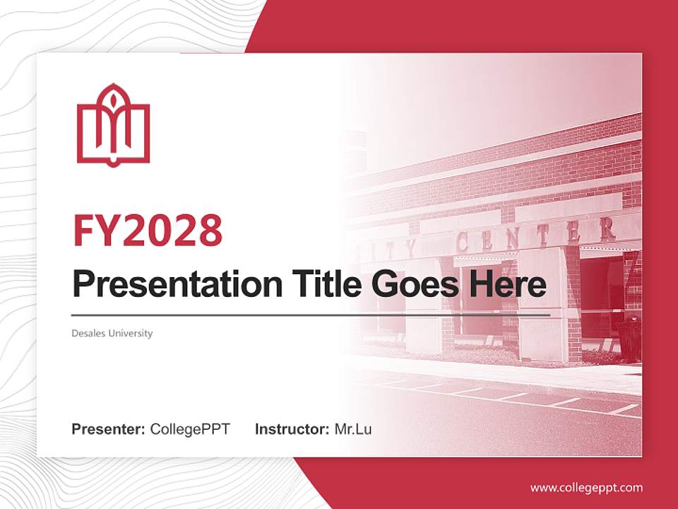 Desales University Academic Presentation/Research Findings Report PPT Template4:3 ratio PPT effect preview image5