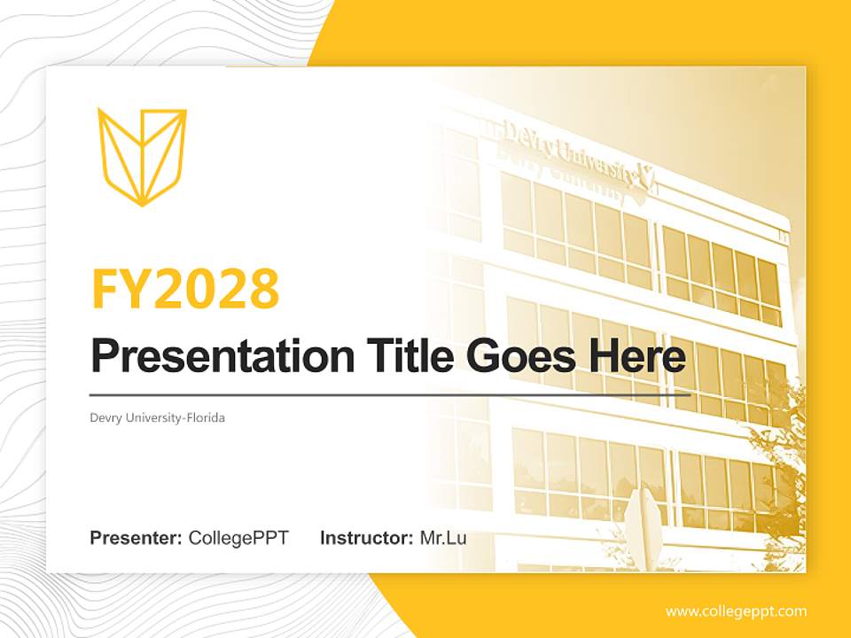 Devry University-Florida Academic Presentation/Research Findings Report PPT Template4:3 ratio PPT effect preview image5