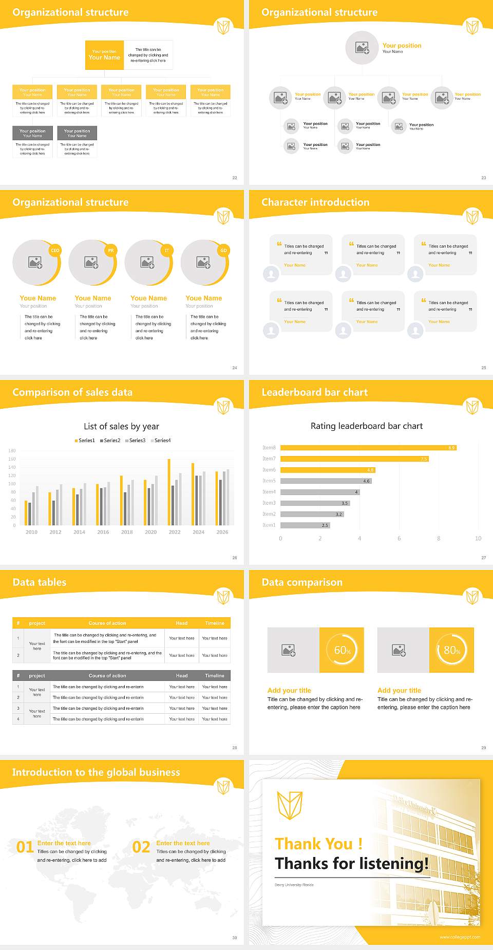 Devry University-Florida Academic Presentation/Research Findings Report PPT Template4:3 ratio PPT effect preview image4