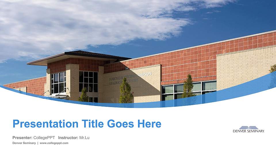 Denver Seminary Course/Courseware Creation PPT Template16:9 ratio PPT effect preview image