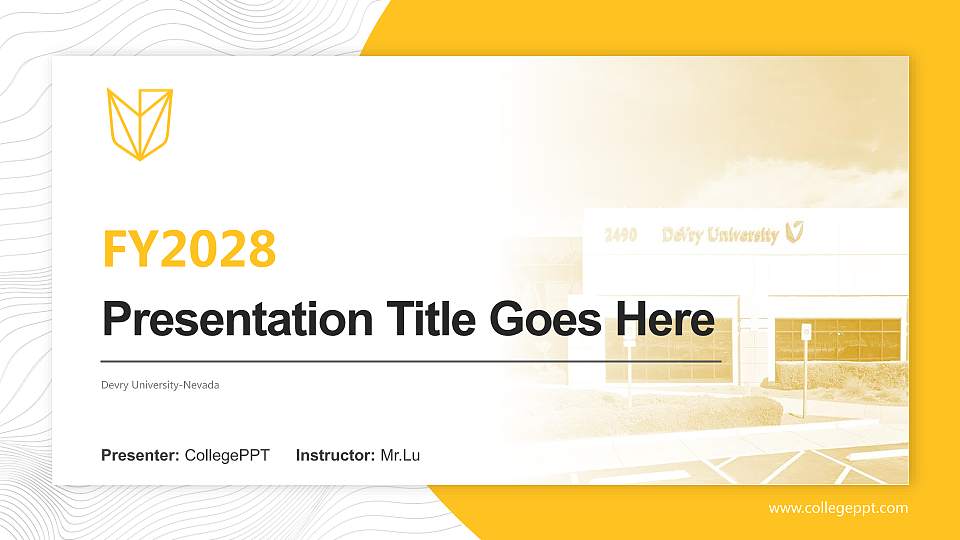 Devry University-Nevada Academic Presentation/Research Findings Report PPT Template16:9 ratio PPT effect preview image