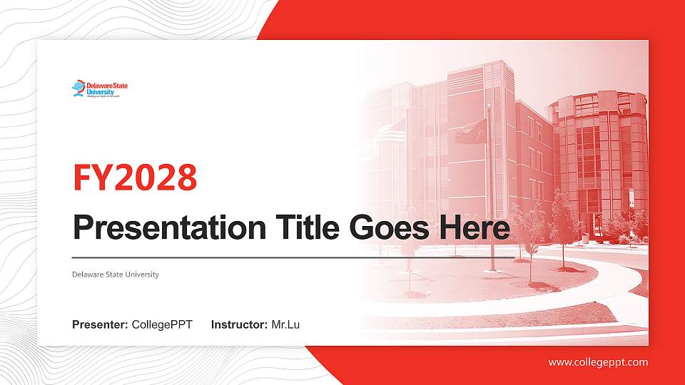 Delaware State University Academic Presentation/Research Findings Report PPT Template16:9 ratio PPT effect preview image