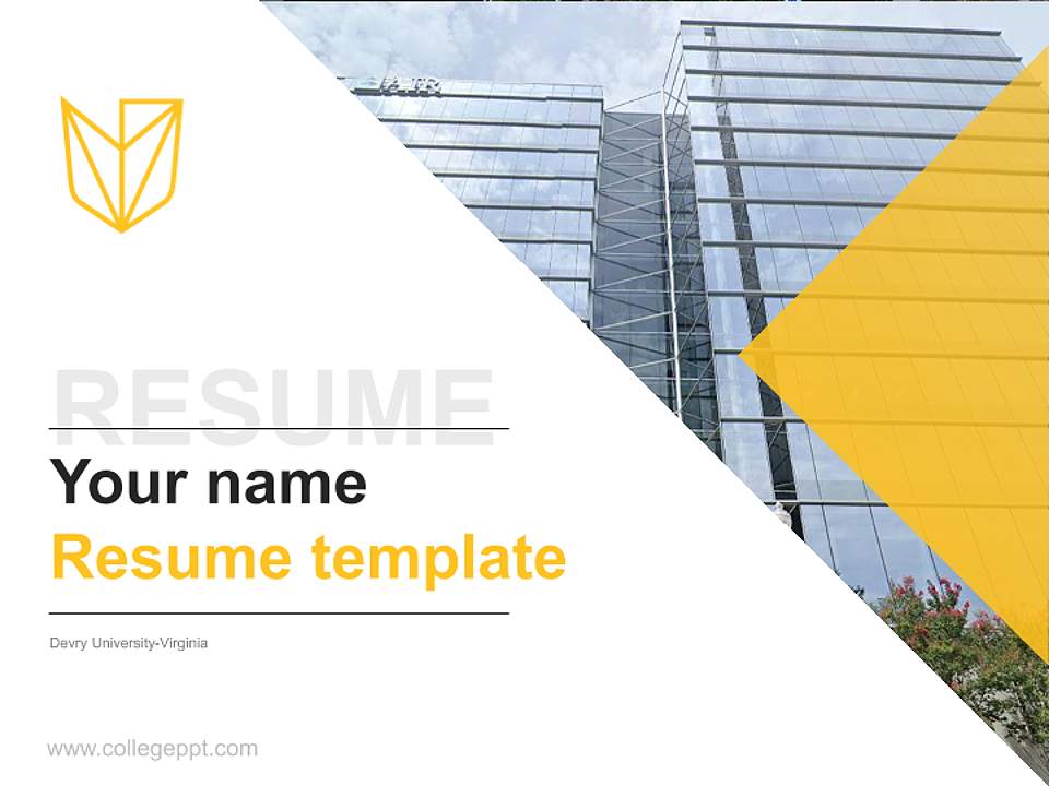 Devry University-Virginia Resume PPT Template4:3 ratio PPT effect preview image5