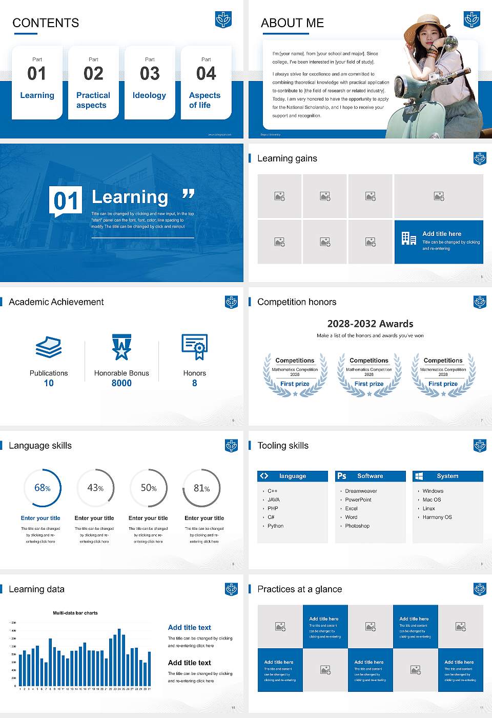 Depaul University National Scholarship Defense PPT Template16:9 ratio PPT effect preview image2