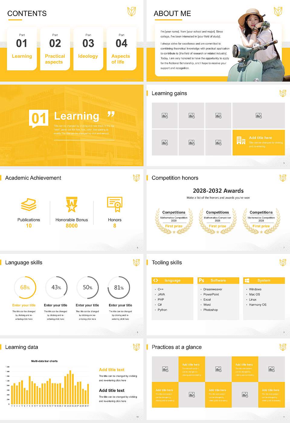 Devry University-Florida National Scholarship Defense PPT Template16:9 ratio PPT effect preview image2