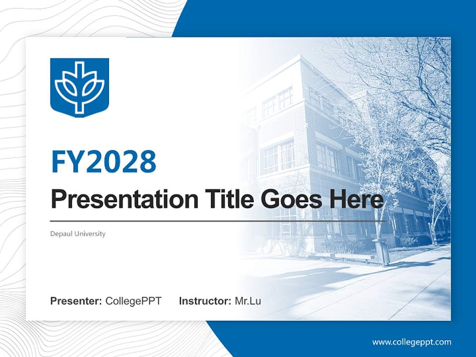 Depaul University Academic Presentation/Research Findings Report PPT Template4:3 ratio PPT effect preview image5