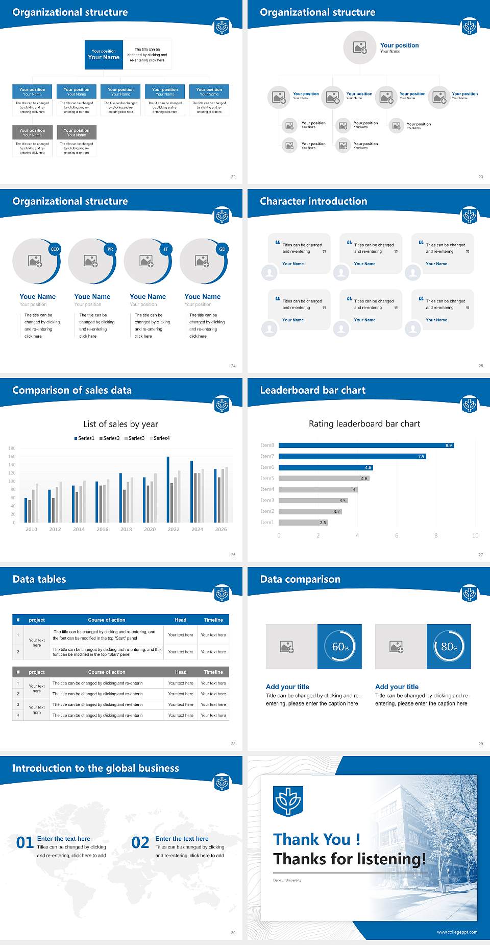 Depaul University Academic Presentation/Research Findings Report PPT Template4:3 ratio PPT effect preview image4